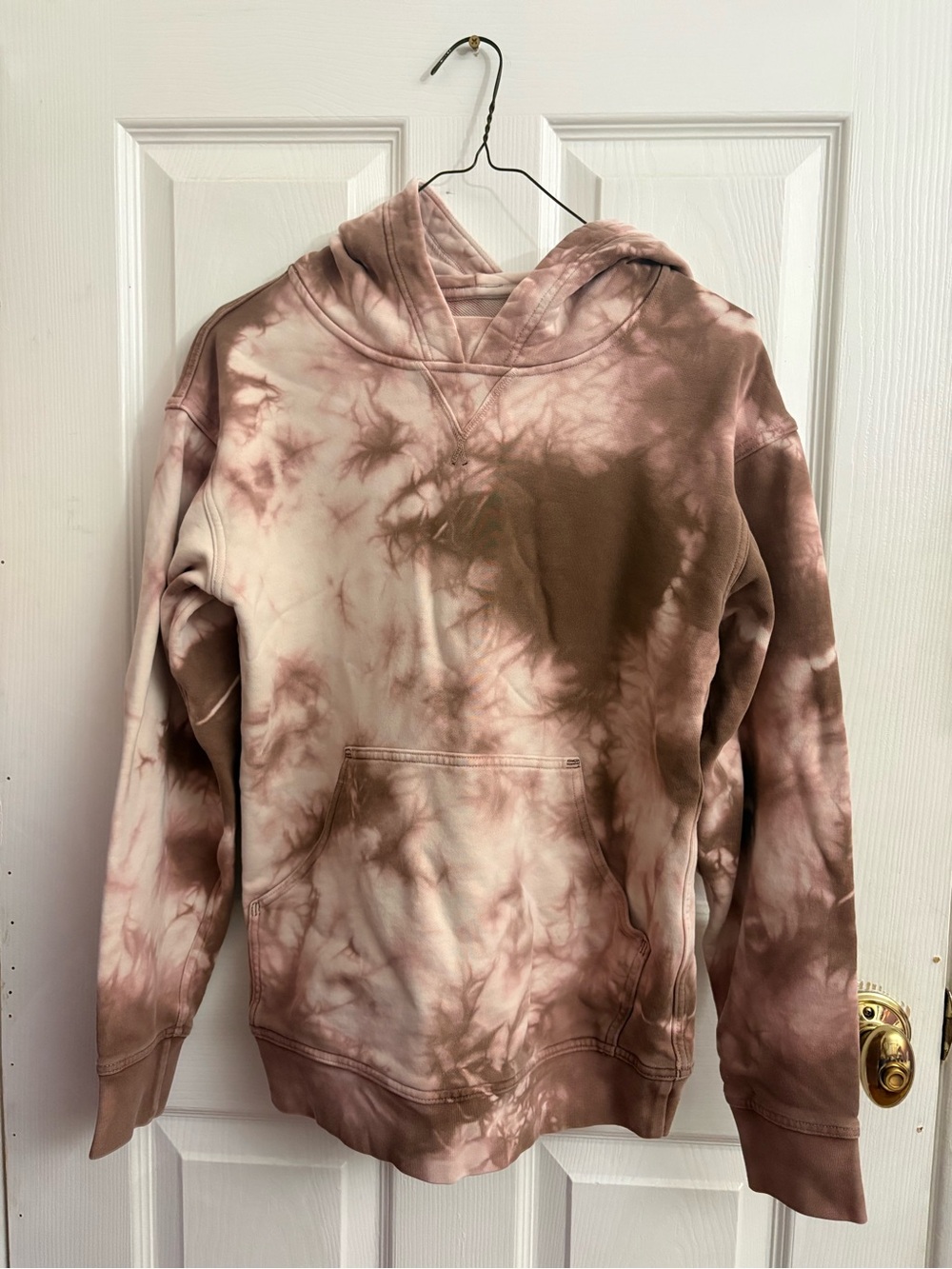 lululemon athletica Women's Tie-Dye Crewneck Hoodie in Mauve and Cream